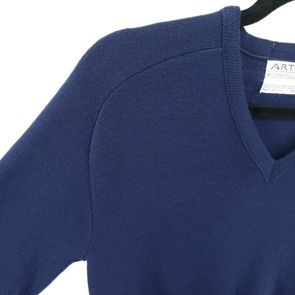 VTG 1960s/1970s Jostens Artex Syracuse University Embroidered V-Neck Sweater M - Picture 6 of 16